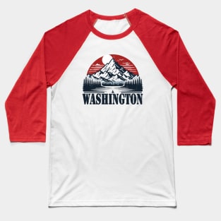 Retro Washington Mountain Outdoors Baseball T-Shirt